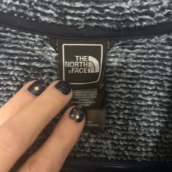 The North Face Womens Full Zip Shady Blue Marled Sherpa Fleece Jacket Size LG - Picture 7 of 15